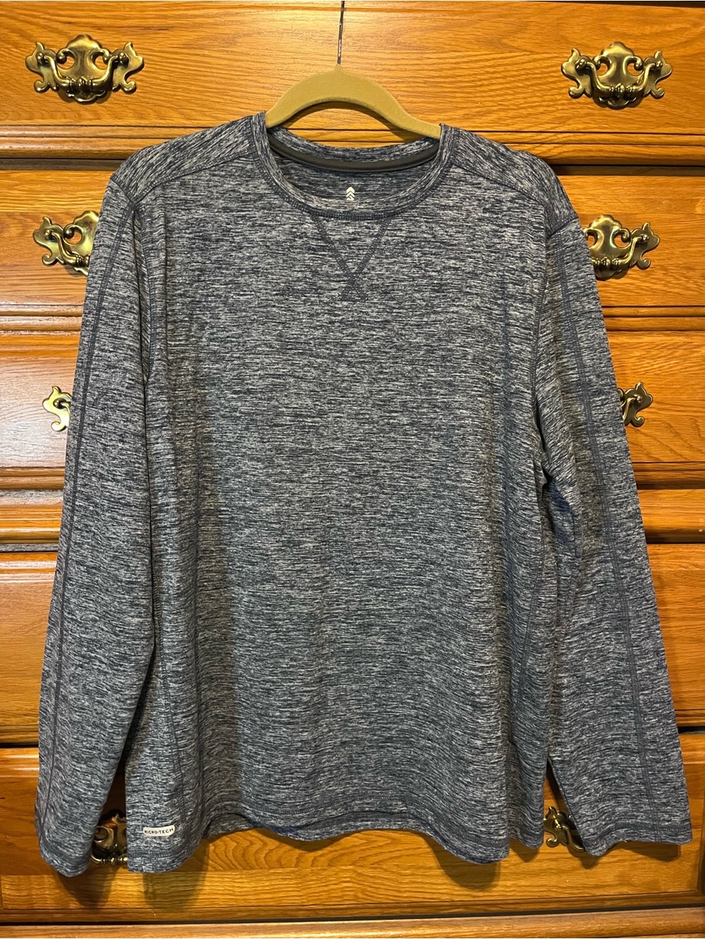 Men's Heather Blue Long-Sleeve Performance Shirt